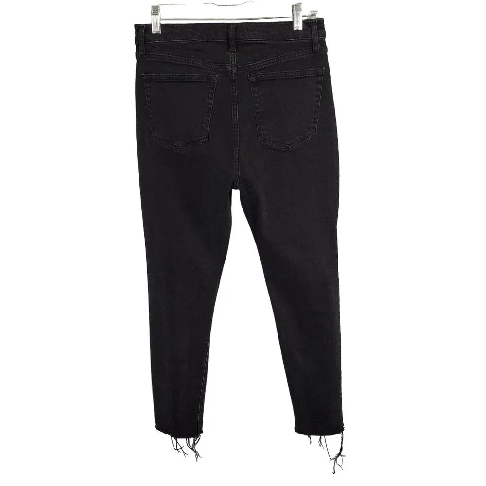 We the Free Size 31 Jeans Anthropologie Button Fly Stretch Skinny Distressed - Picture 2 of 11